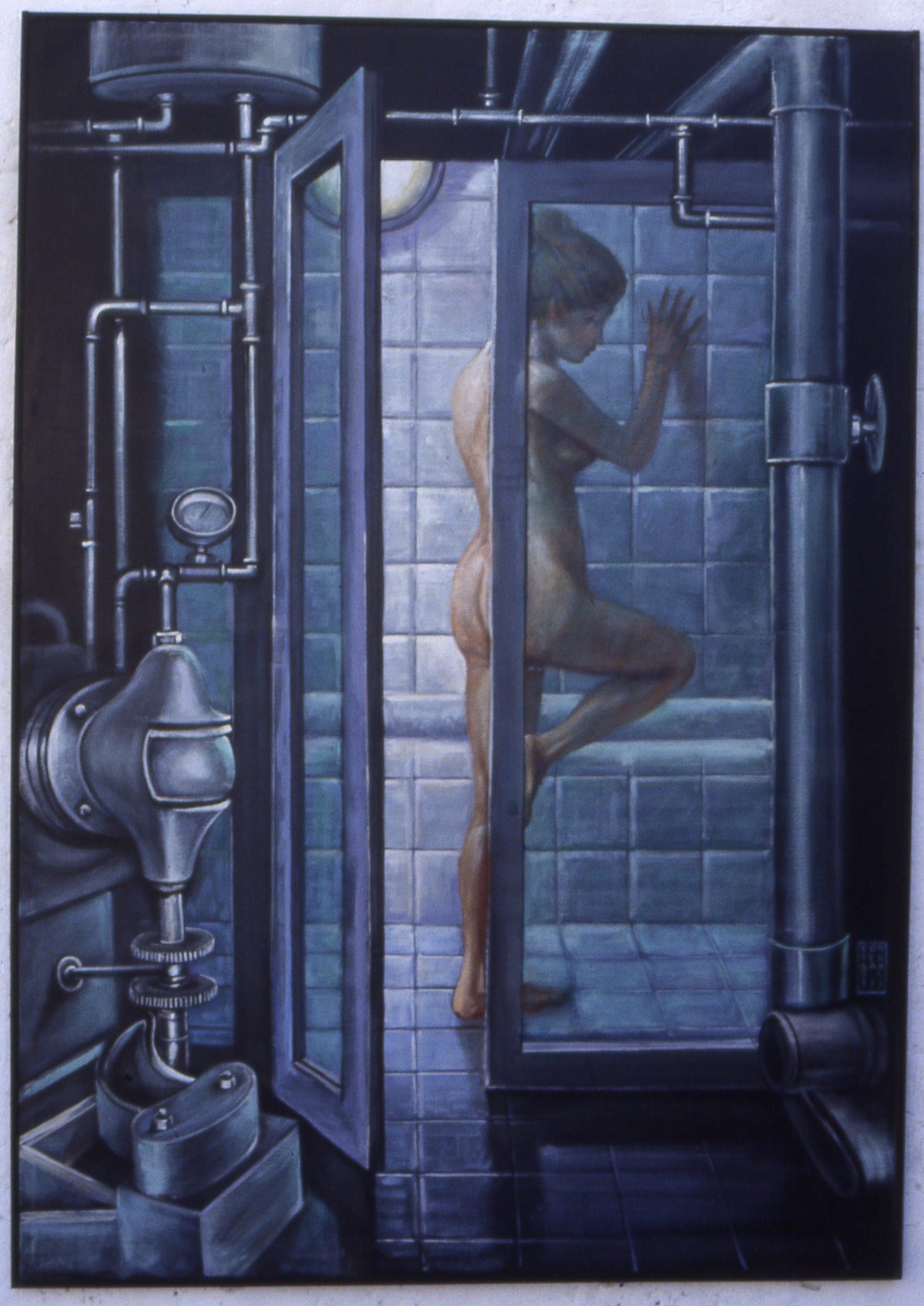 La doccia, 1988 — dipinto di Carmine Conversano