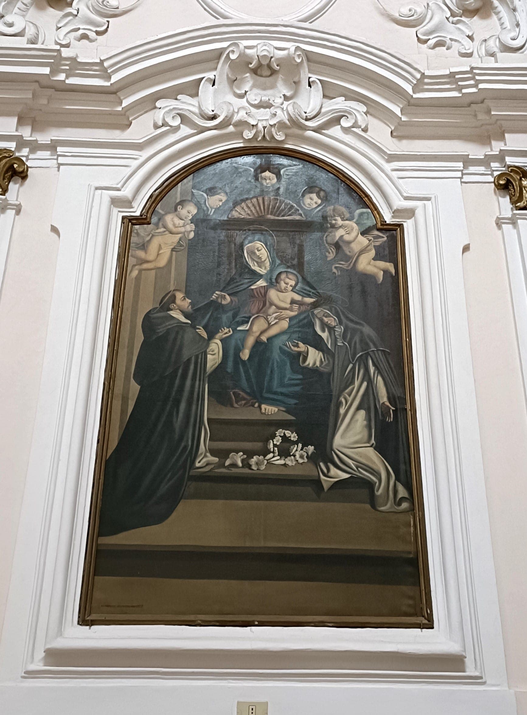 Madonna del Rosario, 1957 — dipinto di Carmine Conversano