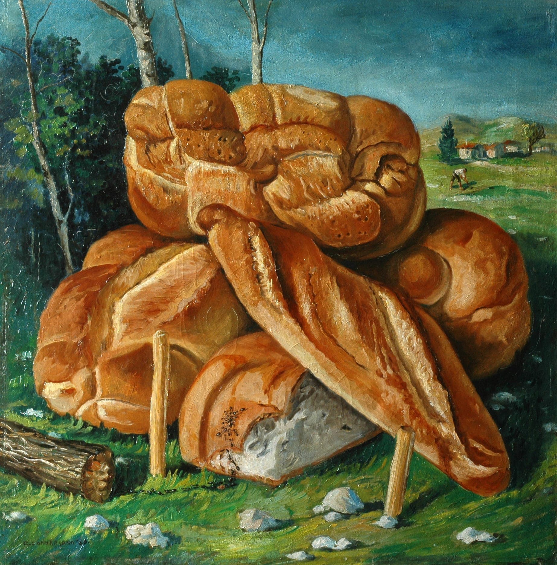 Pane quotidiano, 1957 — dipinto di Carmine Conversano