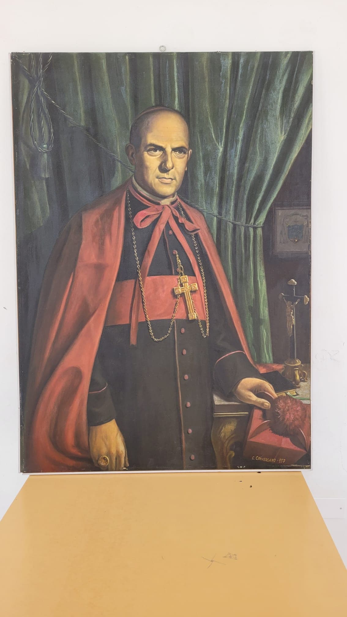 Ritratto del Vescovo Brustia, 1957 — dipinto di Carmine Conversano