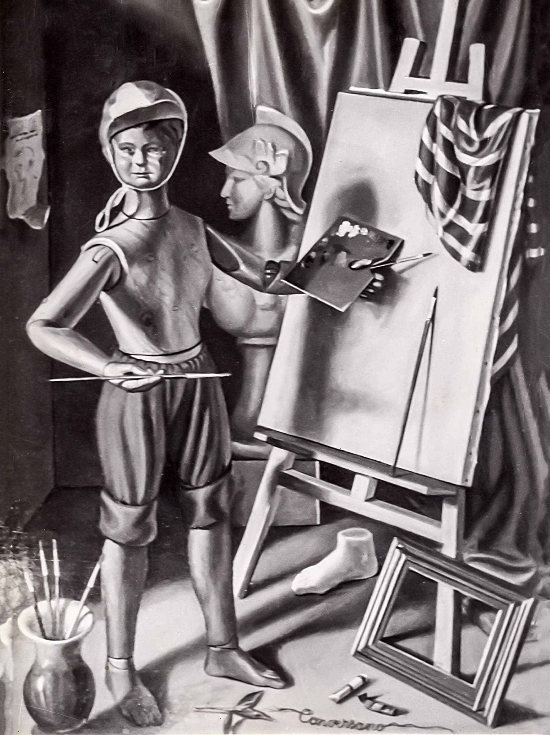 Il pittore, 1958 — dipinto di Carmine Conversano