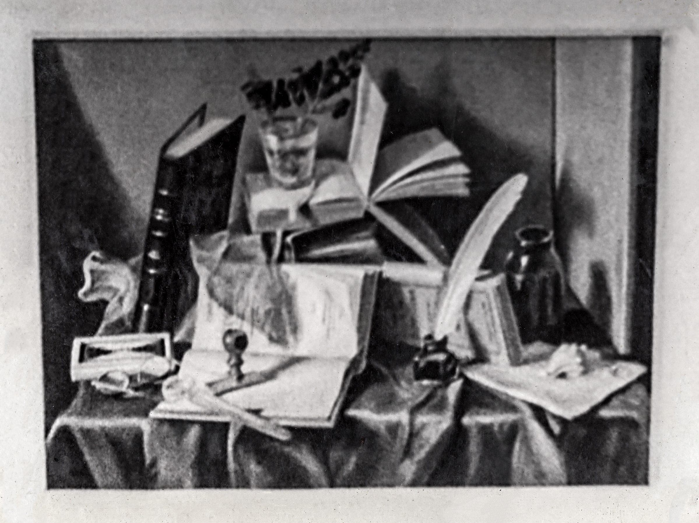 Libri con fiori, 1958 — dipinto di Carmine Conversano