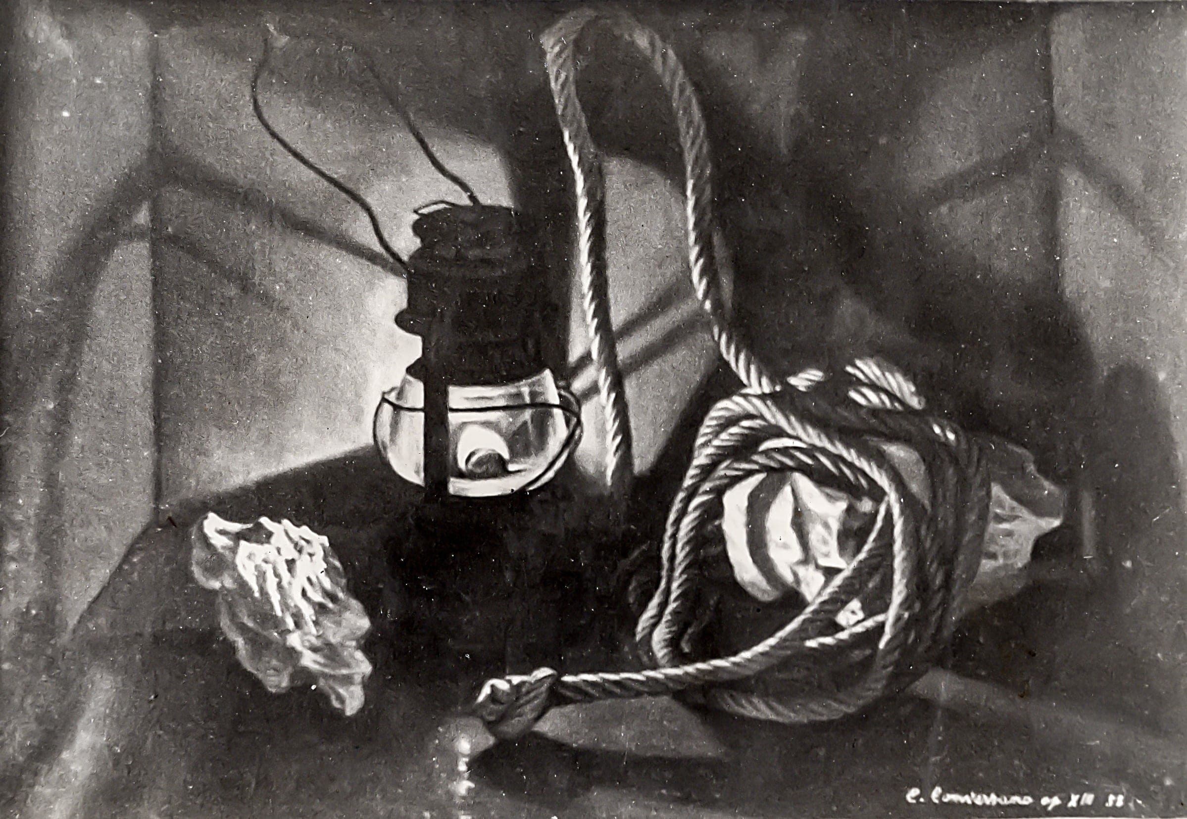 Luce fioca, 1958 — dipinto di Carmine Conversano