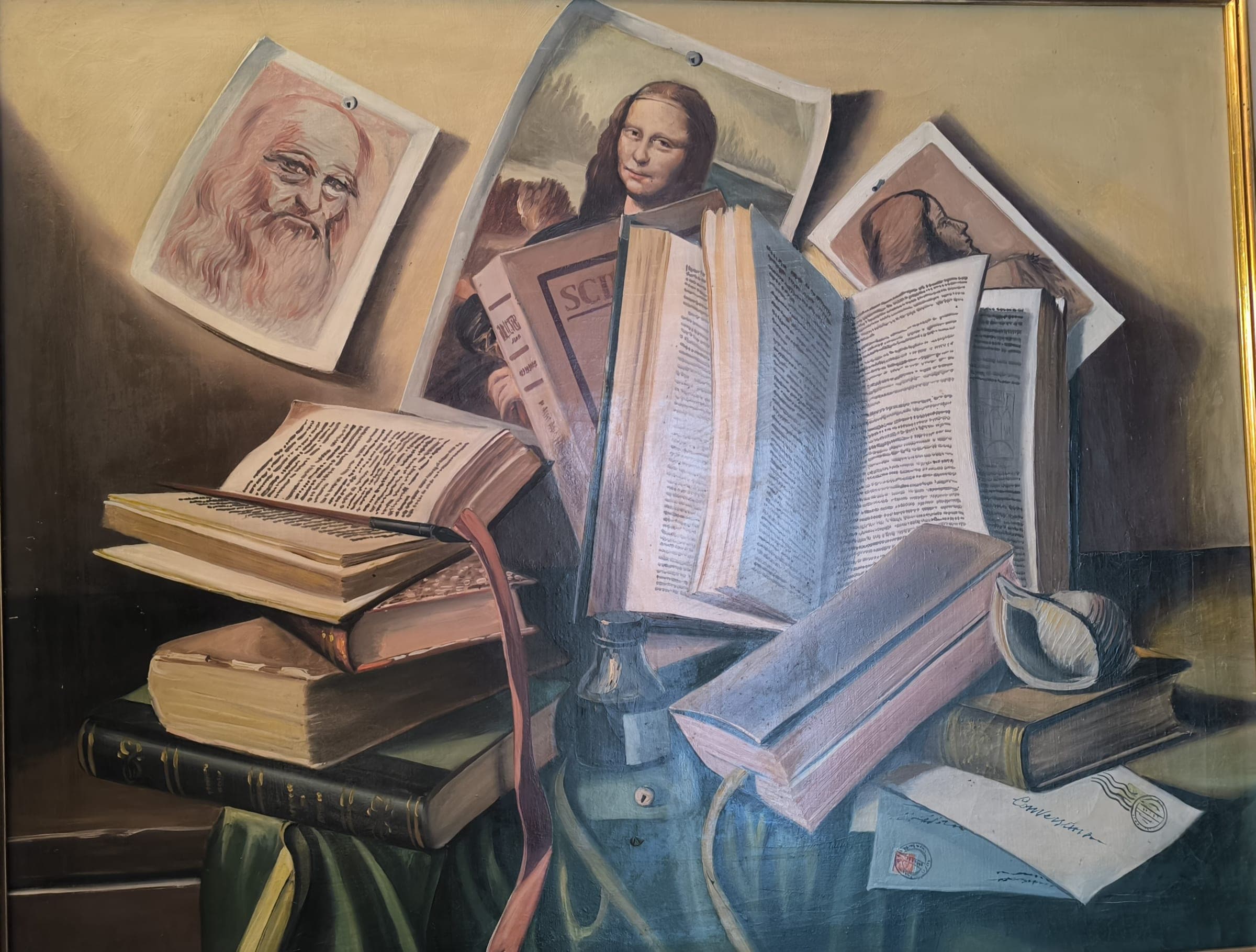 Vecchi libri, 1958 — dipinto di Carmine Conversano