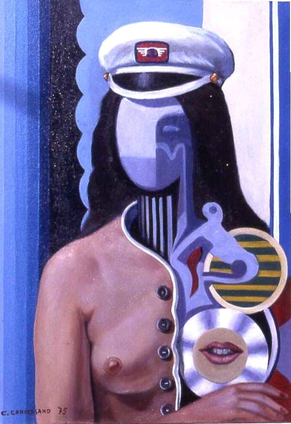 Donna marinaio, 1975 — dipinto di Carmine Conversano