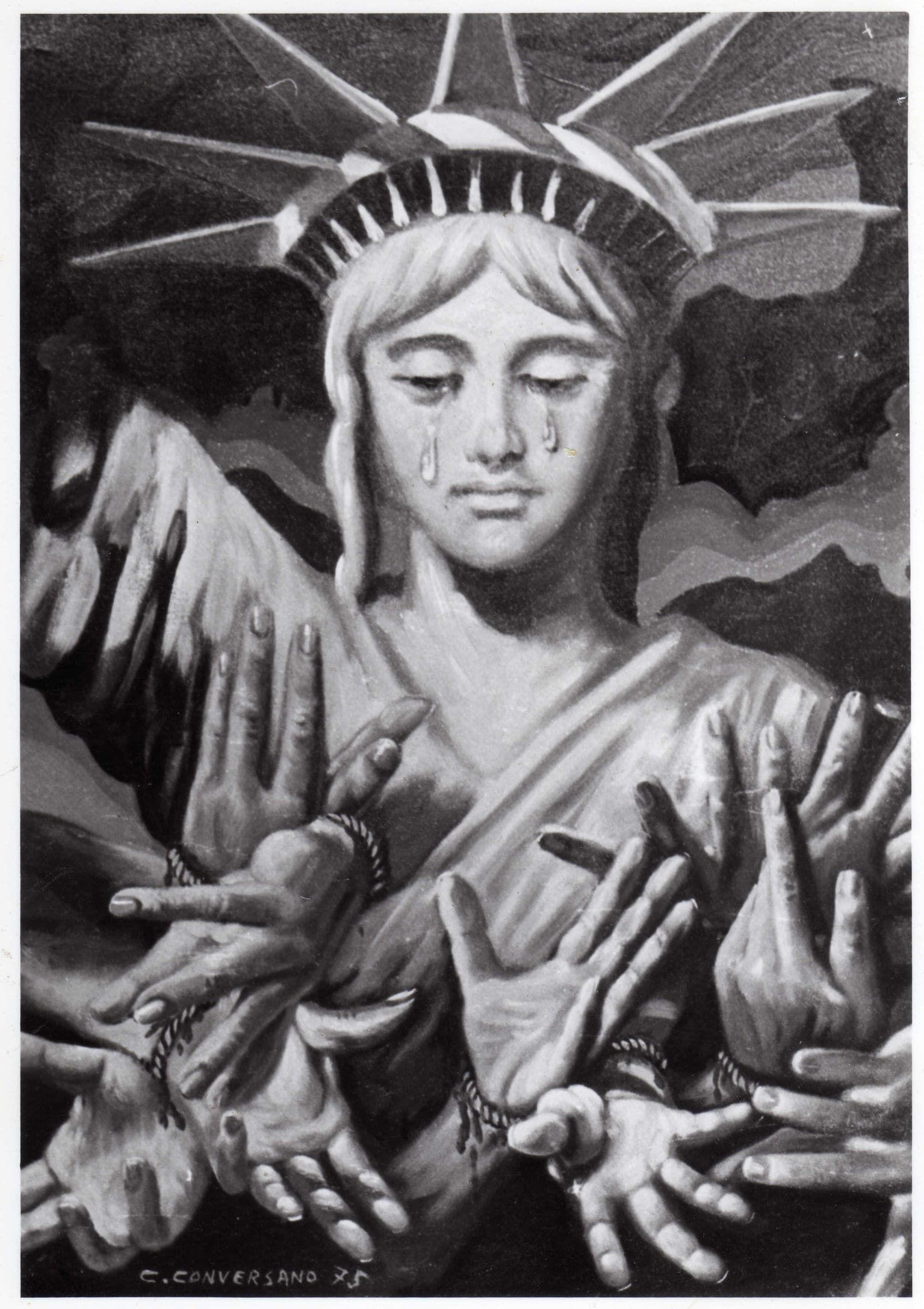 La libertà perduta, 1975 — dipinto di Carmine Conversano