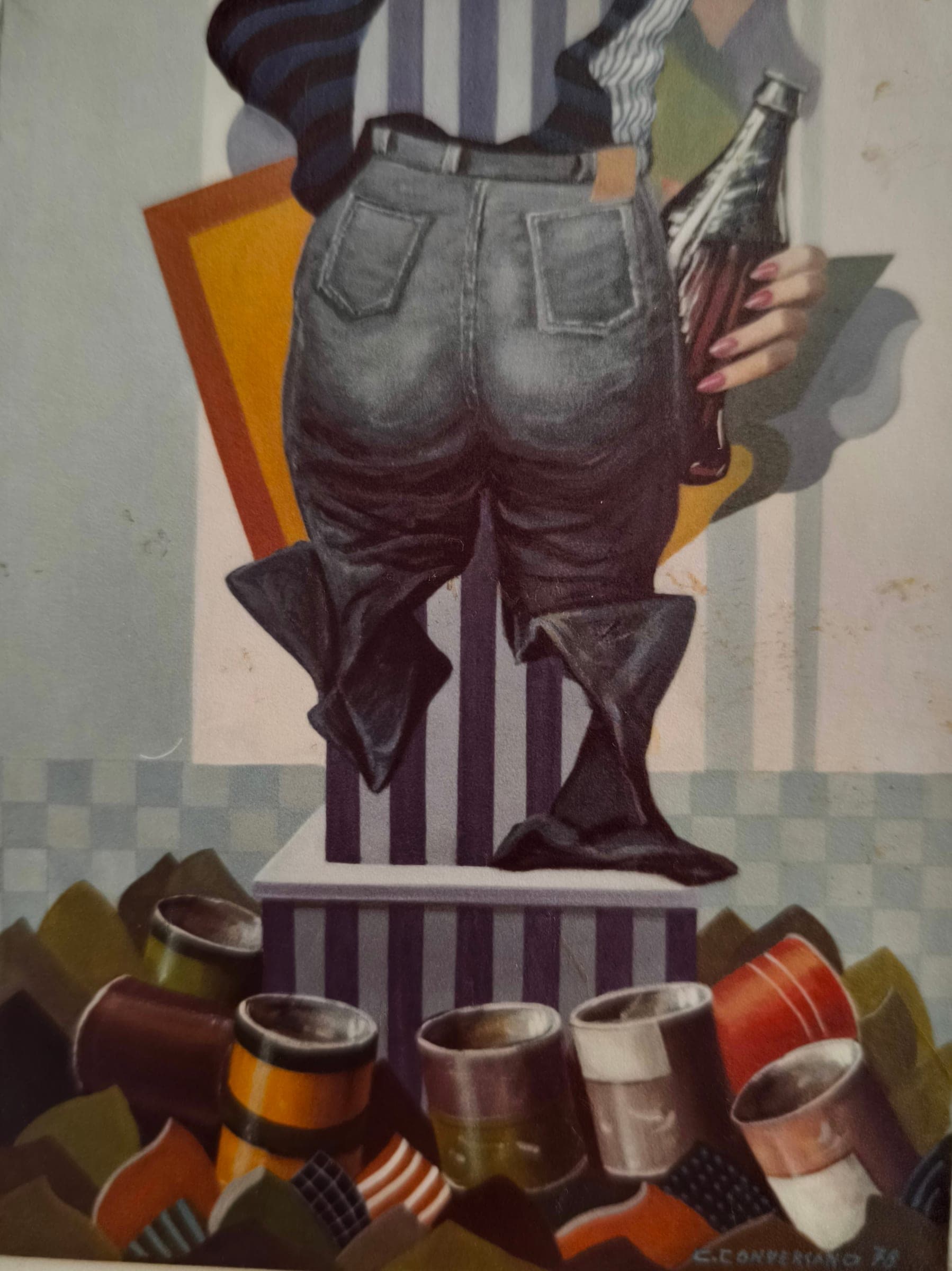 Monumento ai jeans, 1978 — dipinto di Carmine Conversano