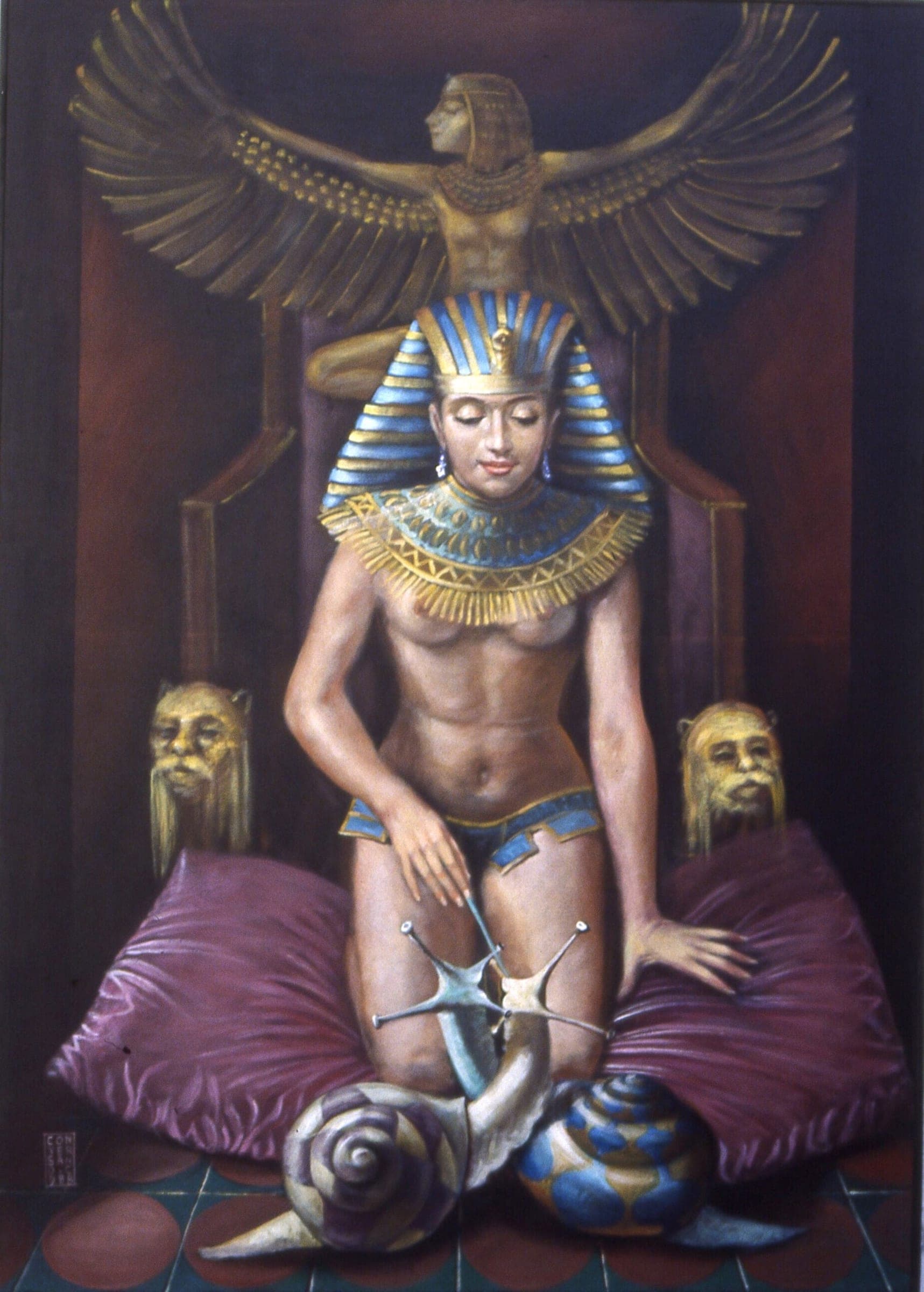 Il gioco di Nefertiti, 1988 — dipinto di Carmine Conversano