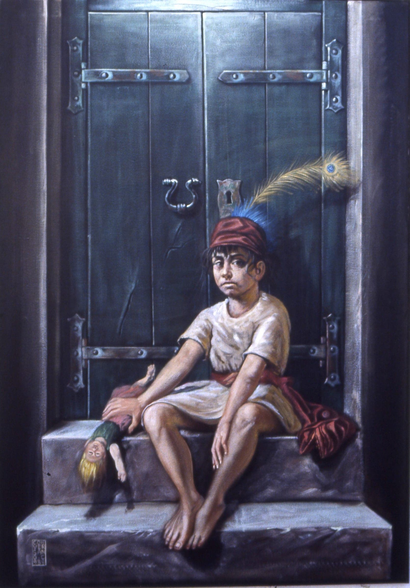 La porta chiusa, 1988 — dipinto di Carmine Conversano