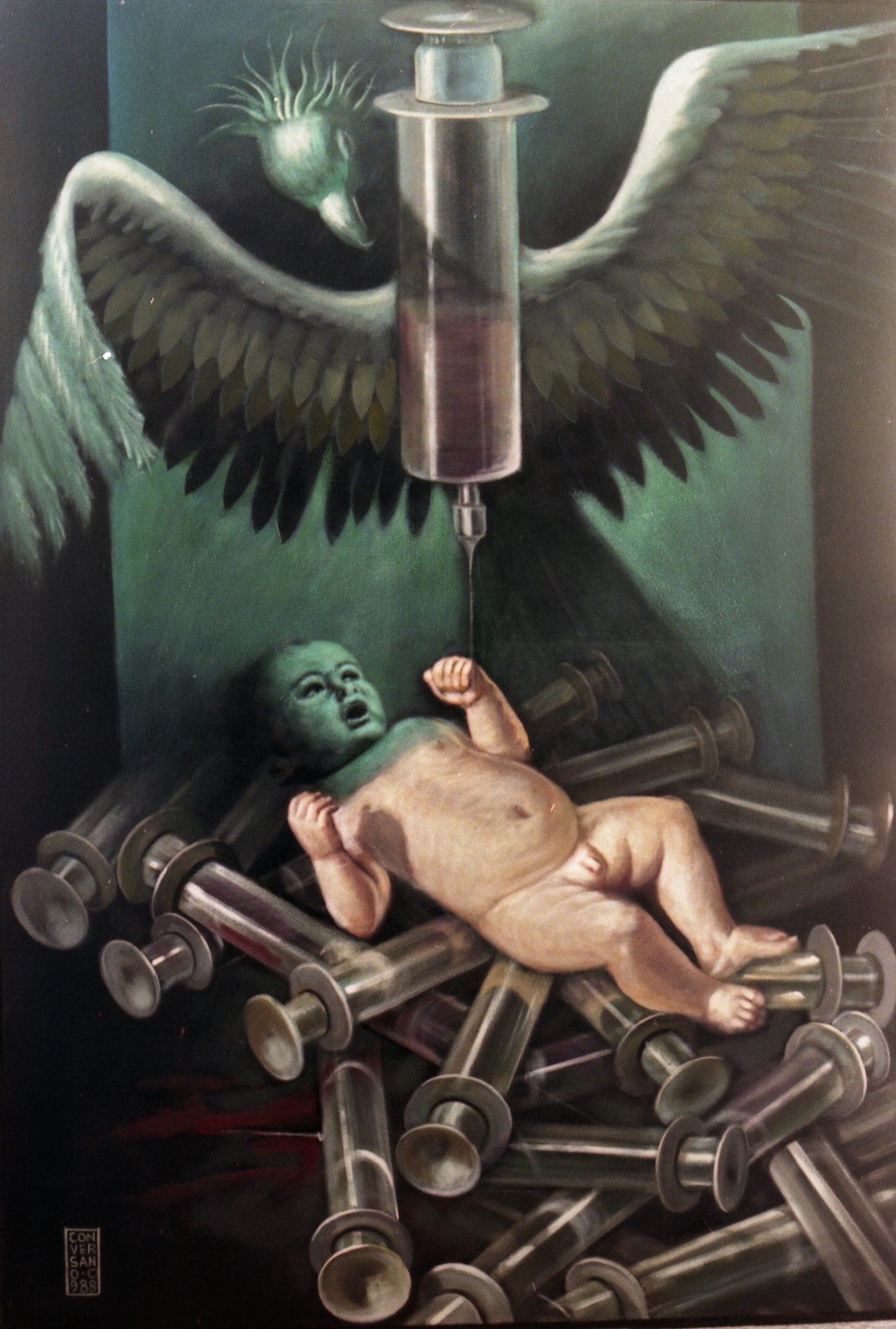 Natale verde, 1988 — dipinto di Carmine Conversano