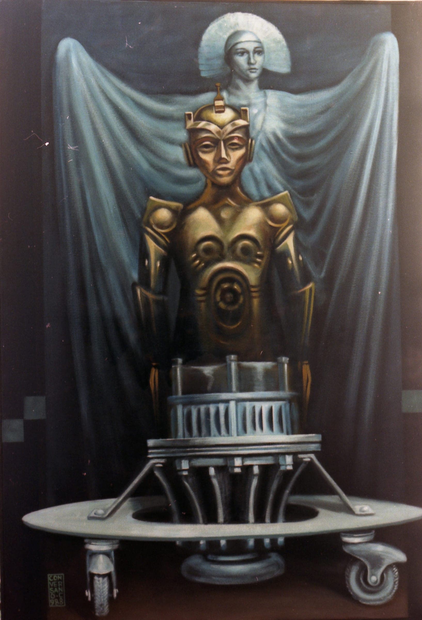 Piccolo robot, 1988 — dipinto di Carmine Conversano