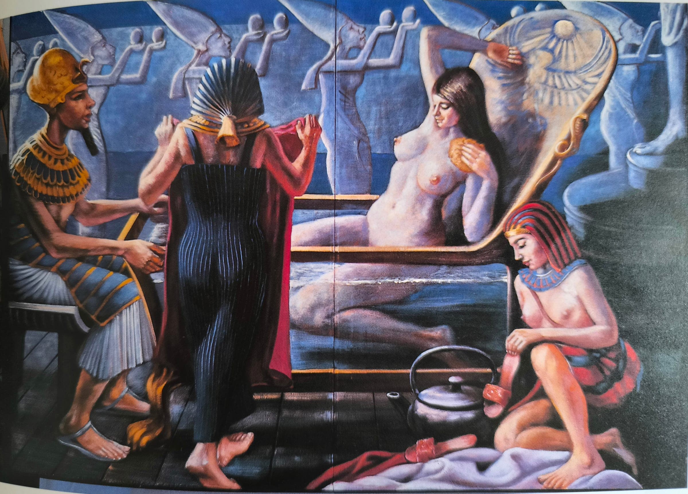 Nefertiti al bagno, 1989 — dipinto di Carmine Conversano