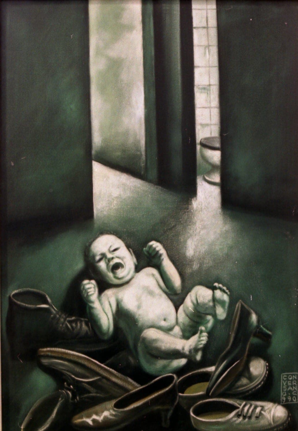 L'abbandono, 1990 — dipinto di Carmine Conversano