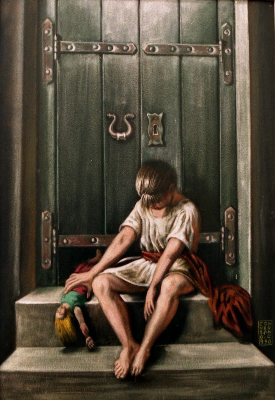 La porta chiusa, 1990 — dipinto di Carmine Conversano
