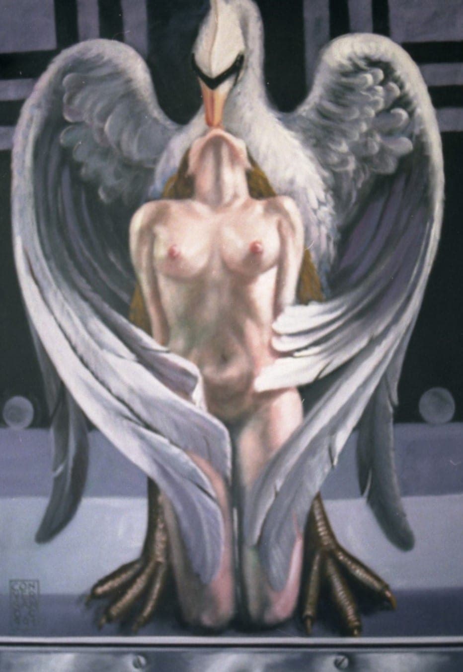 Leda e il cigno, 1991 — dipinto di Carmine Conversano