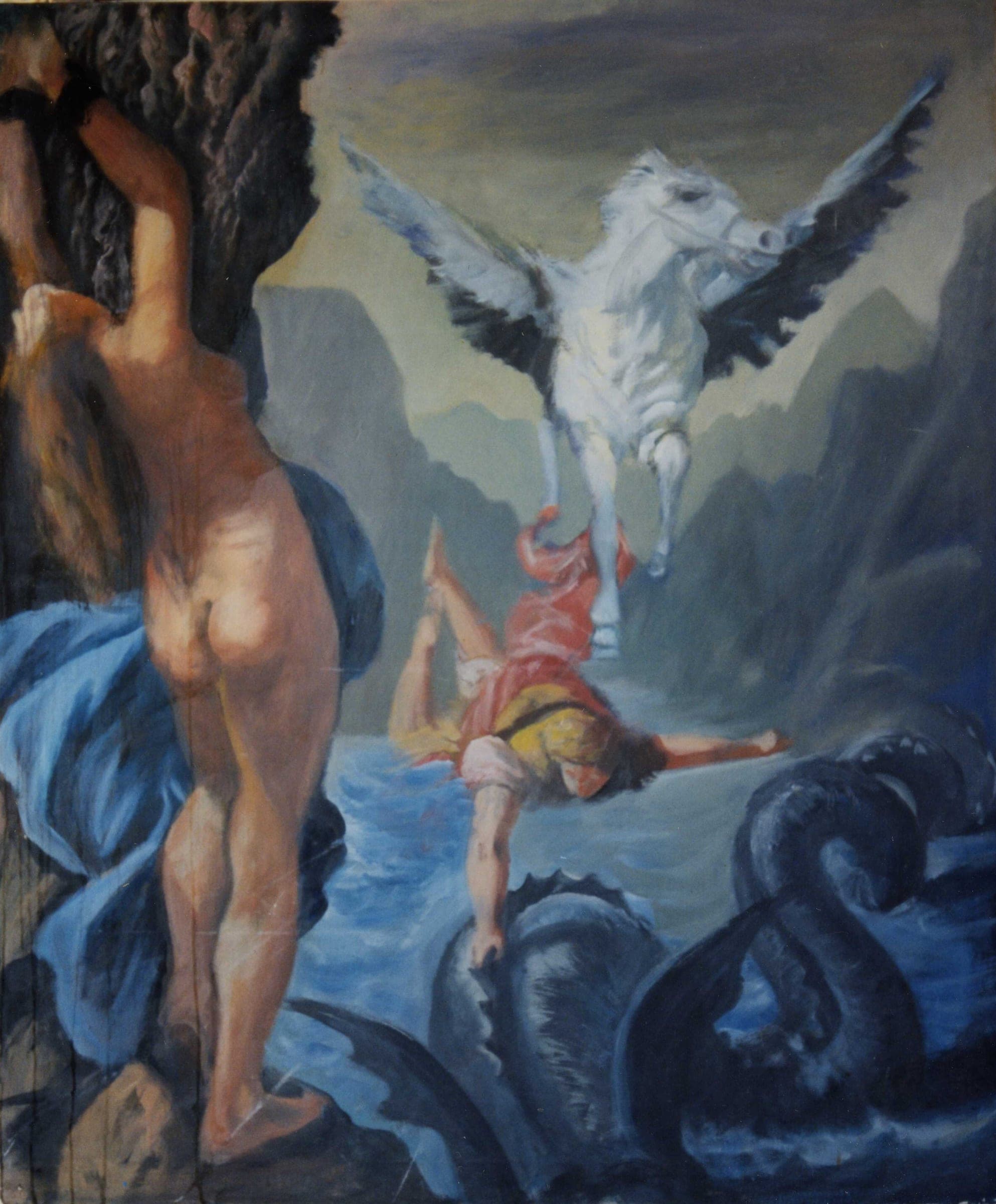 Perseo e Andromeda (studio), 1992 — dipinto di Carmine Conversano