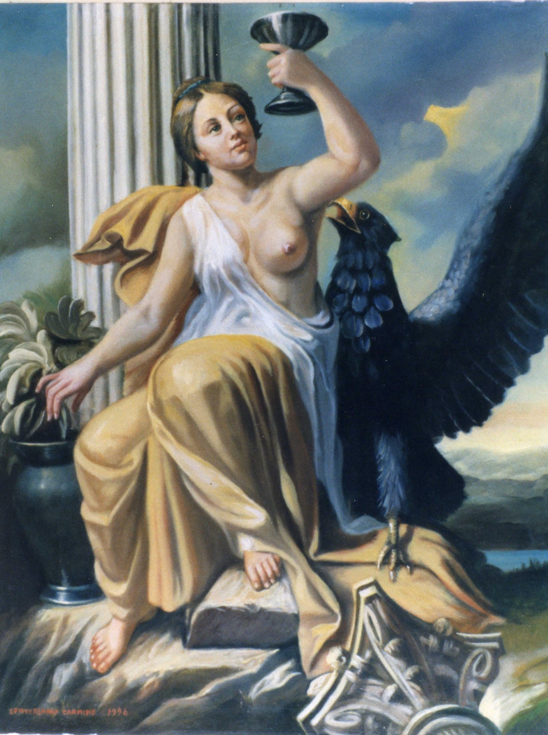 Ebe e l'aquila, 1996 — dipinto di Carmine Conversano