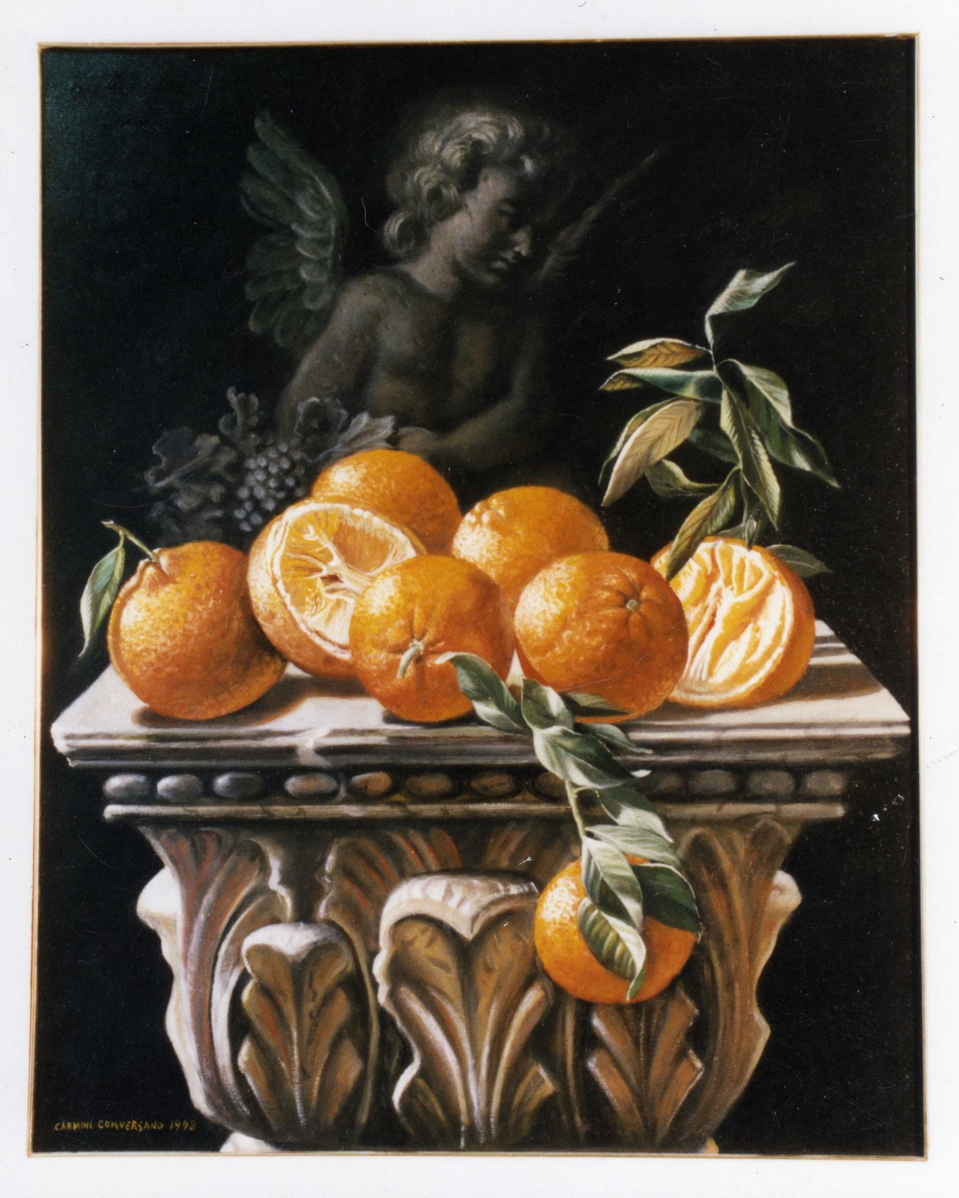 Arance su capitello, 1998 — dipinto di Carmine Conversano