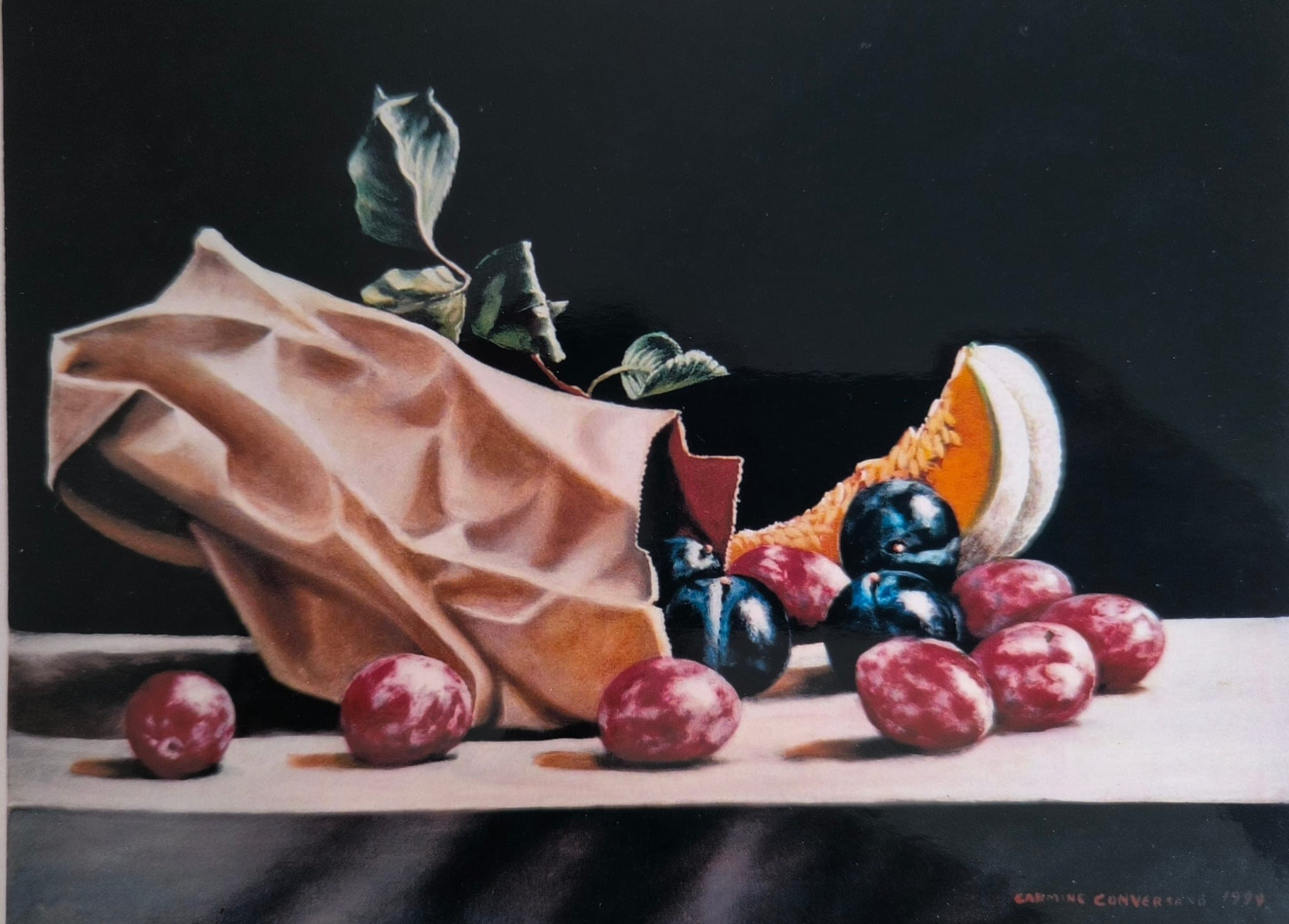 Busta di susine, 1999 — dipinto di Carmine Conversano