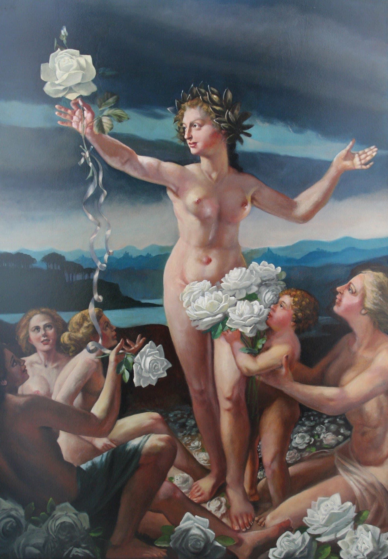 La rosa bianca, 1999 — dipinto di Carmine Conversano
