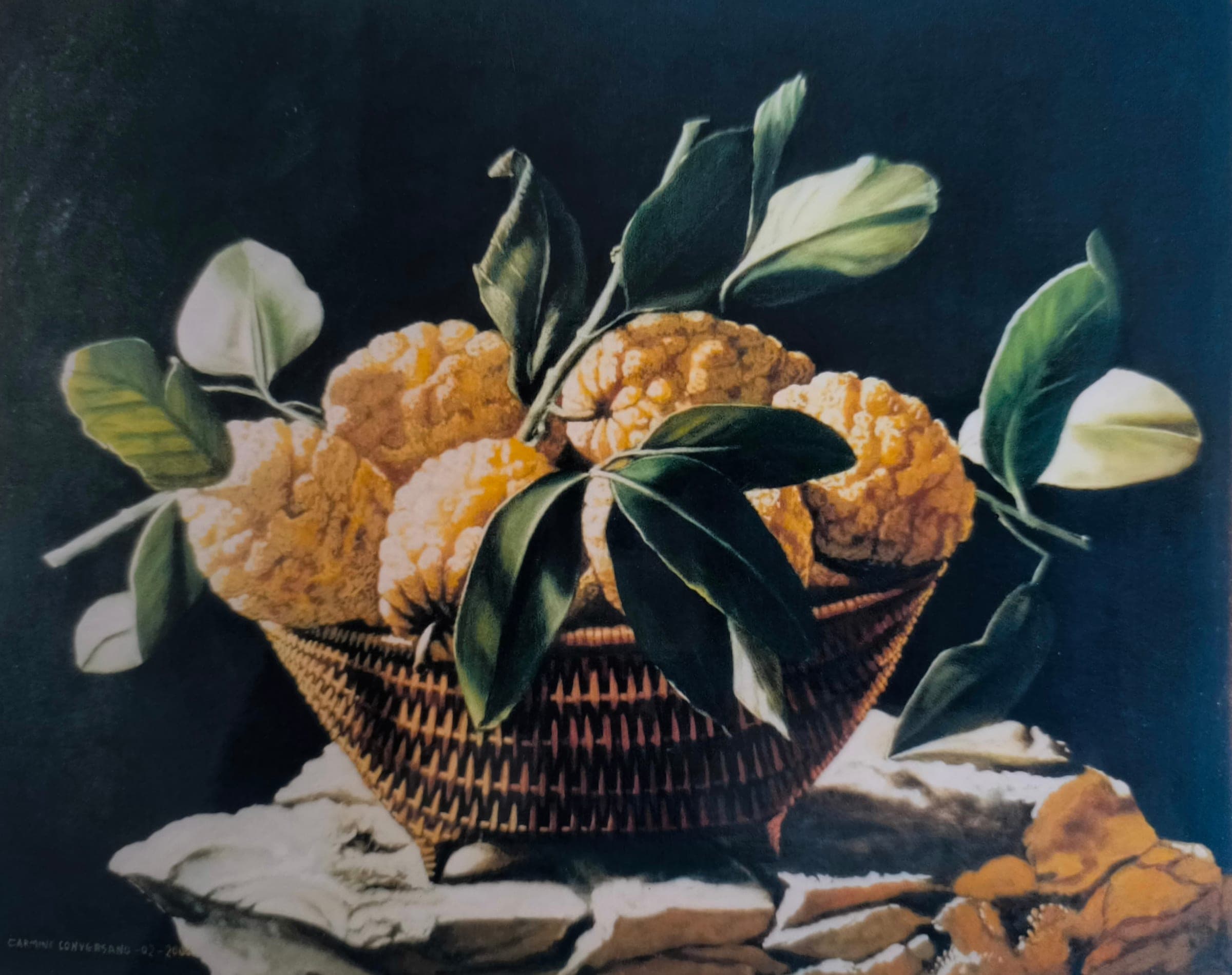 Composizione con cedri, 2000 — dipinto di Carmine Conversano