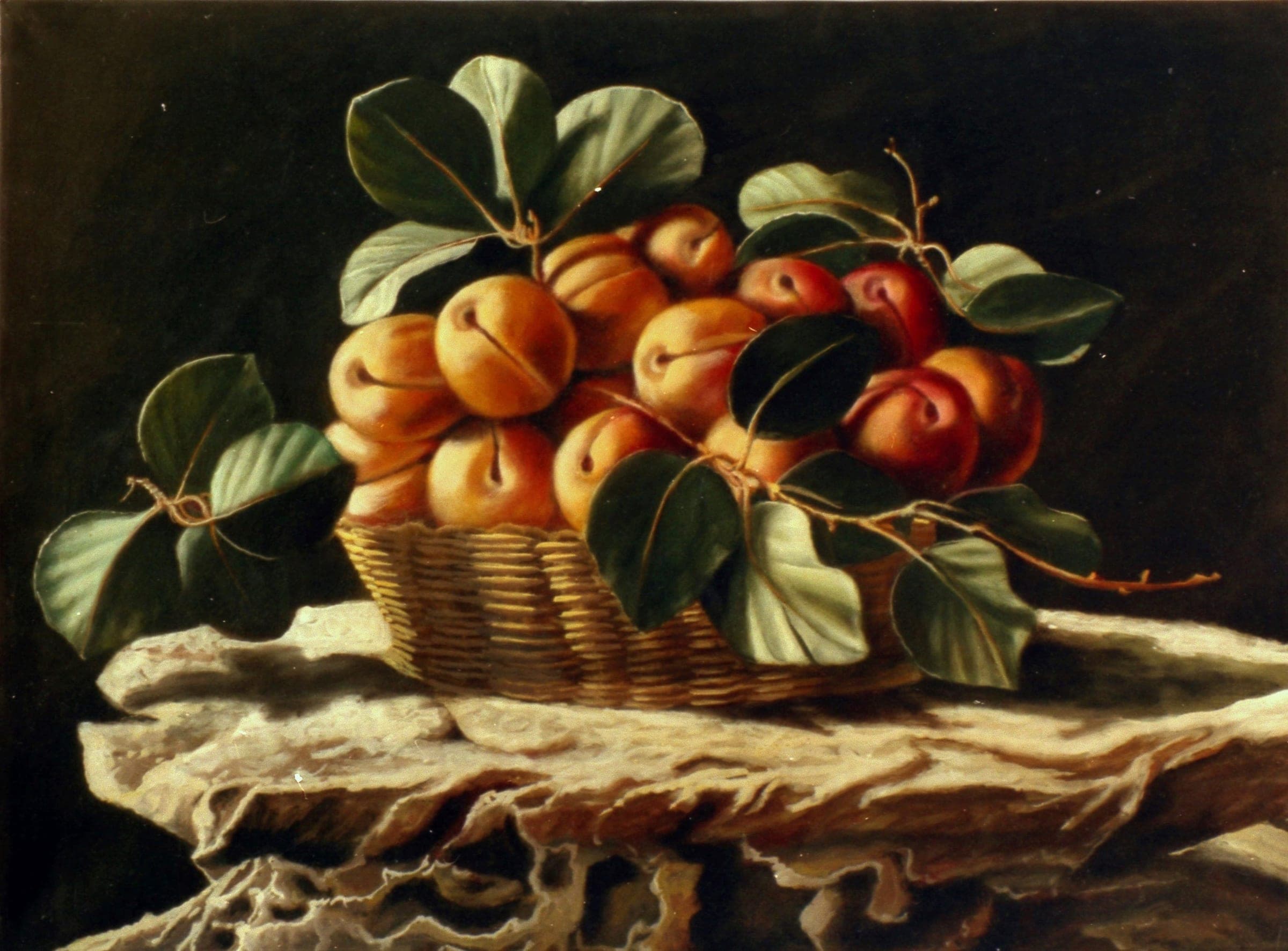Pesche su pietra, 2000 — dipinto di Carmine Conversano
