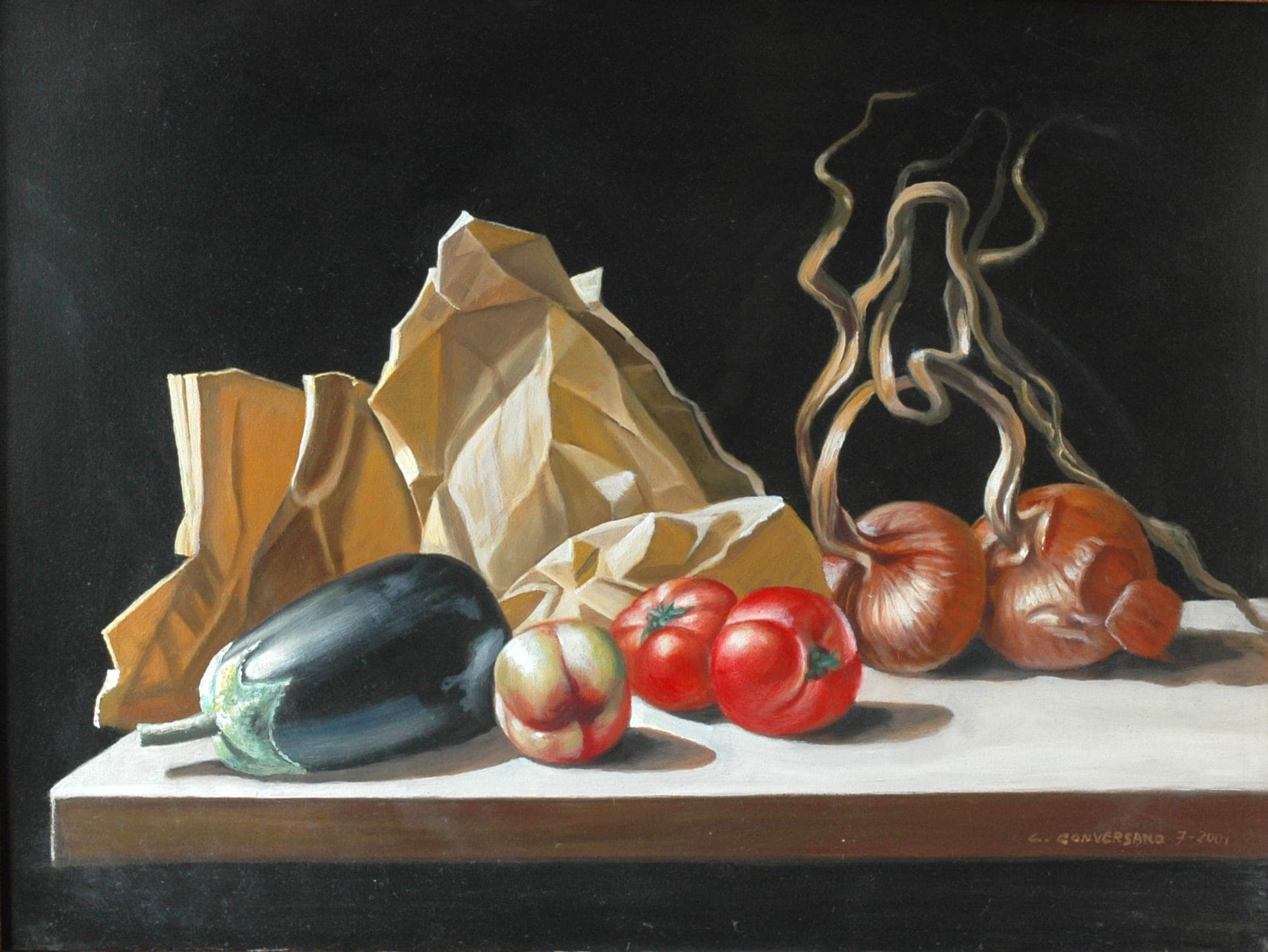 La melanzana, 2001 — dipinto di Carmine Conversano