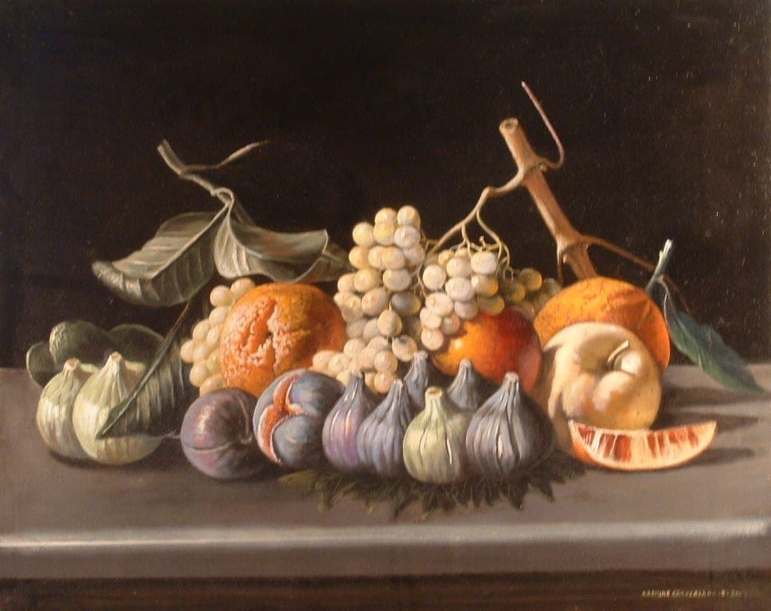 Composizione con fichi, 2002 — dipinto di Carmine Conversano