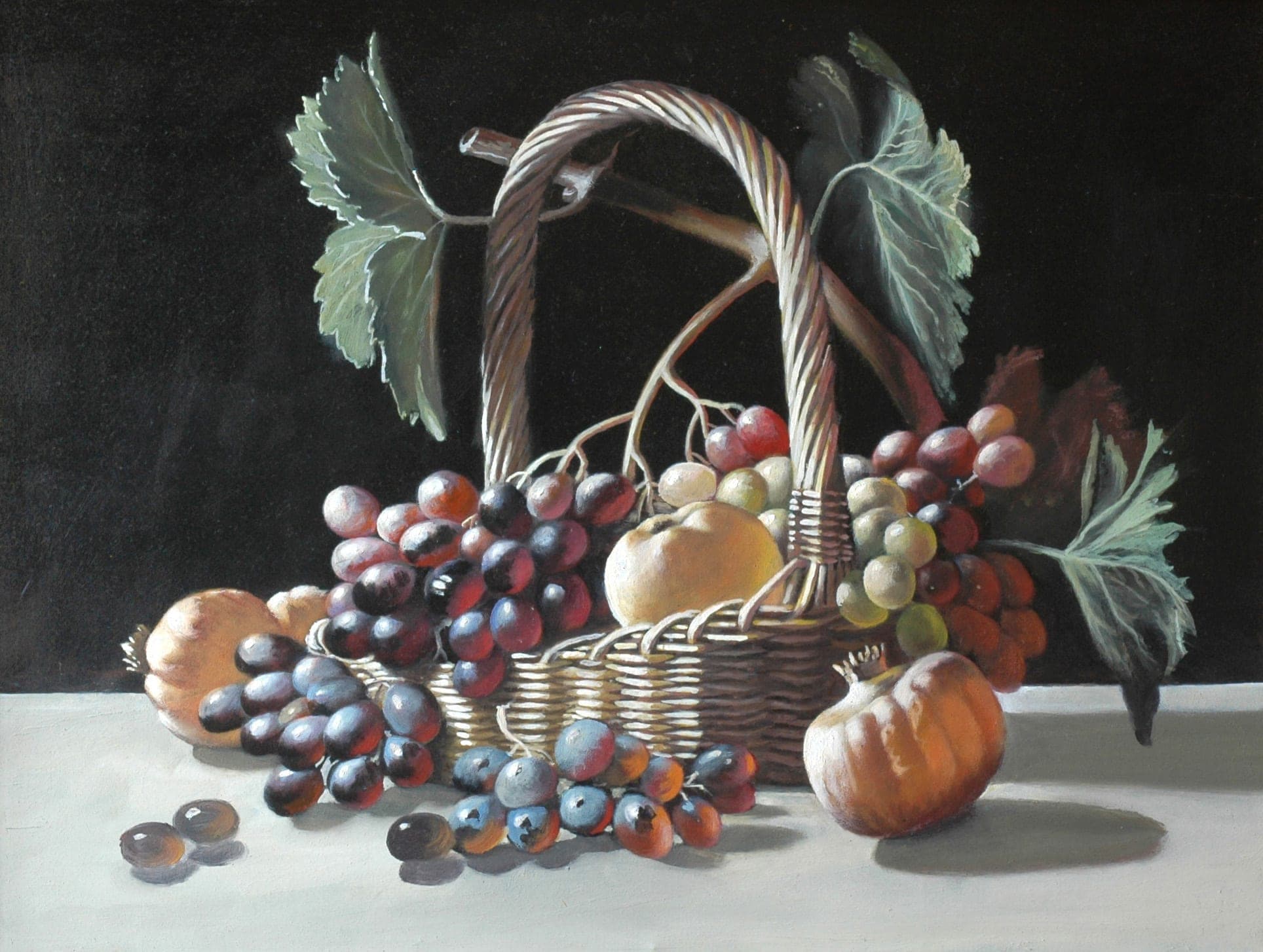 Il cesto d'uva, 2002 — dipinto di Carmine Conversano