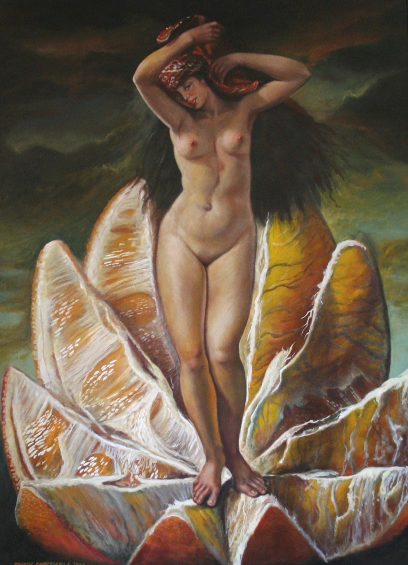 Miss arancia, 2002 — dipinto di Carmine Conversano